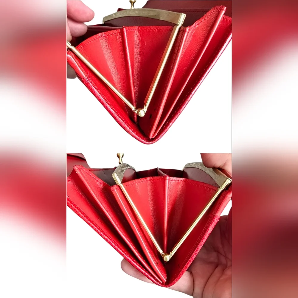 Vintage Coach Madison Envelope Clutch 4478 Red Leather Wallet Made In Italy EUC - Picture 13 of 15